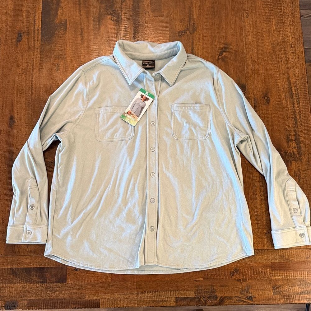32 Degrees Light Green Long-Sleeve Button-Down Shirt